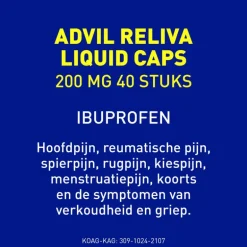 Advil Reliva Liquid-Caps 200 mg Ibuprofen voor Pijn en Koorts 40 stuks