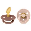 BIBS Anatomische Fopspeen Two Pack Natuurlijk Rubber Woodchuck/Blush Maat 2