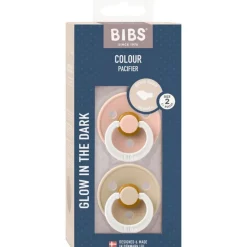 BIBS Anatomische Glow in the Dark Fopspeen 2 Pack Natuurlijk Rubber Sage/Rubber Maat 2