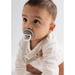 BIBS Anatomische Glow in the Dark Fopspeen 2 Pack Natuurlijk Rubber Sage/Rubber Maat 2