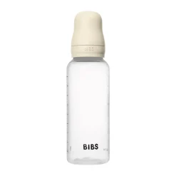 BIBS Babyfles 270 ML Ivory met Latex speen en opvouwbaar trechtertje