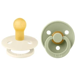 Bibs Fopspeen Two Pack Natuurlijk Rubber Ivory/Sage Maat 1