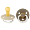 BIBS Glow in the dark Fopspeen Two Pack Natuurlijk Rubber Vanilla/Dark Oak Maat 2