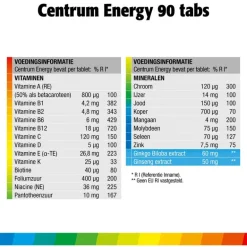 Centrum Energy Multivitaminen Tabletten 90 stuks