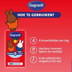 Dagravit Kids Vitamine D 200 kauwtabletten