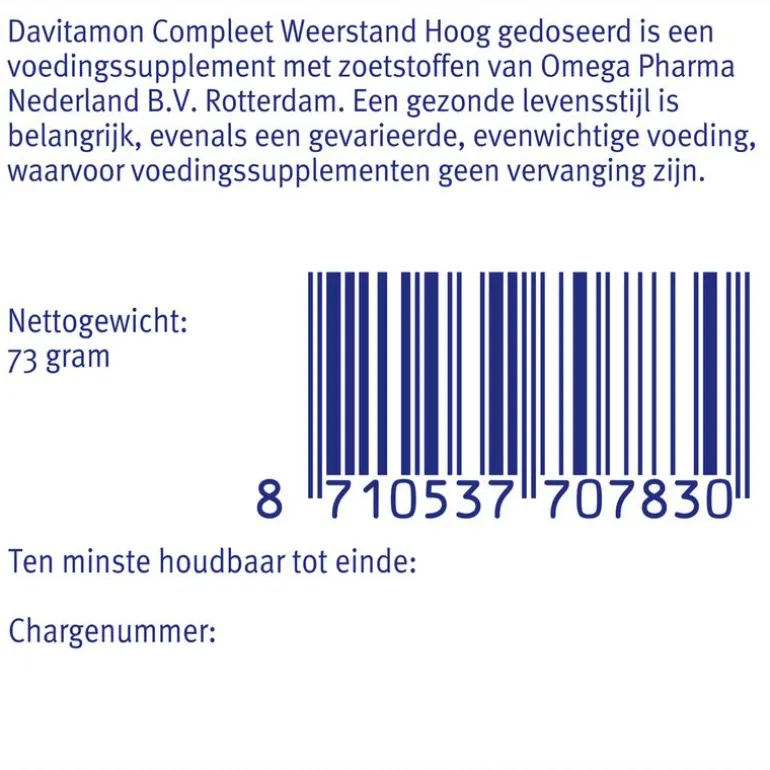 Davitamon Compleet Weerstand Forte 50 Kauwtabletten