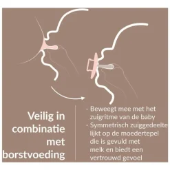 Difrax LOVI Prime Fopspeen 6-18 Maanden Nude/Blush BPA-vrij