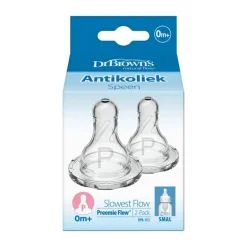 Dr. Brown’s Flesspeen 0+ Maanden Prematuur Smalle Halsfles 2 stuks