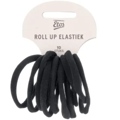 Etos Elastieken Roll Up Small Zwart 10St