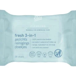 Etos Fresh 3-in-1 Face Cleansing Wipes 25 stuks