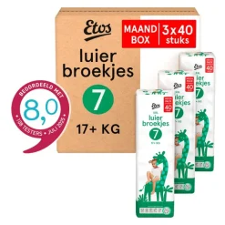 Etos Luierbroekjes XXL Maat 7 17+ kg Maandbox 120 stuks