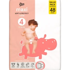 Etos Luiers Maxi Maat 4 9-14 kg Value Pack 48 stuks
