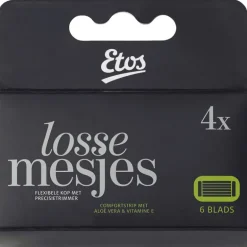 Etos Scheermes Man Navul 6 Blads Zwart 4 stuks