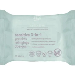 Etos Sensitive 3-in-1 Face Cleansing Wipes 25 stuks