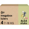 Etos Woezel & Pip Luiers Maxi Maat 4 7-18 kg Megabox 4x34 stuks