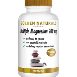Golden Naturals Multiple Magnesium 200 mg Tabletten 180 stuks