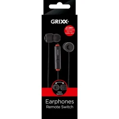 Grixx Headphone In-ear Mic Black