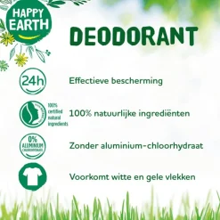 Happy Earth 100% Natuurlijke Bergamot Deodorant Roller 75 ML