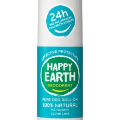 Happy Earth 100% Natuurlijke Cedar Lime Deodorant Roller 75 ML