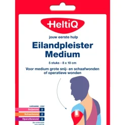 HeltiQ eilandpleist 8x10cm, per stuk verpakt, steriel