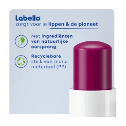 Labello Blackberry Shine Lippenbalsem 24u Hydratatie Bordeauxrood 1 Stuk