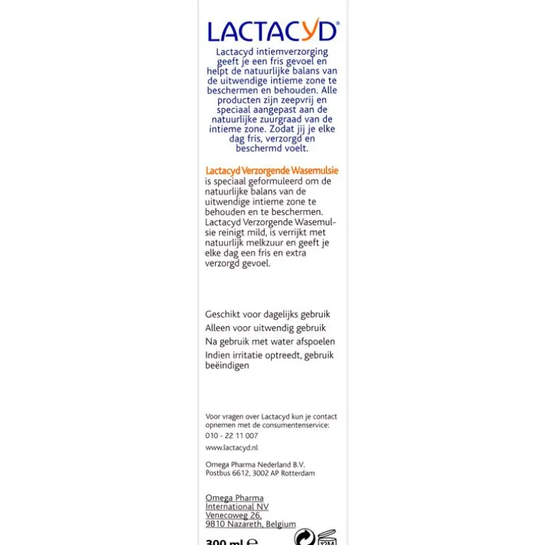 Lactacyd Verzorgende Wasemulsie Intieme Hygiëne 300 ML