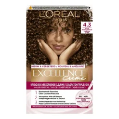 L'Oréal Paris Excellence Crème Verzorgende Crèmekleuring 4.3 Midden Goudbruin