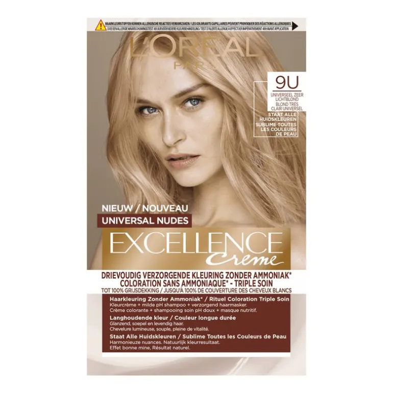 L'Oréal Paris Excellence Universal Nudes Permanente Haarverf 9U Zeer Lichtblond