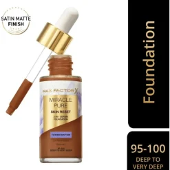 Max Factor Miracle Pure Serum Foundation 95-100 Deep To Very Deep 30 ML