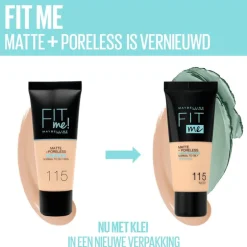 Maybelline New York Fit Me Matte + Poreless Foundation 128 Warm Nude 30 ML