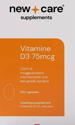 New Care Vitamine D3 75mcg Capsules 100 stuks