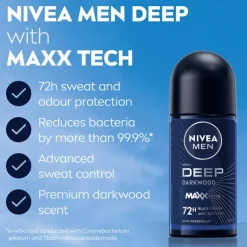 NIVEA MEN Deep Dark Wood Deodorant Roller 50 ML