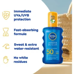 NIVEA SUN Protect & Dry Touch Transparante Zonnespray SPF 50 200 ML