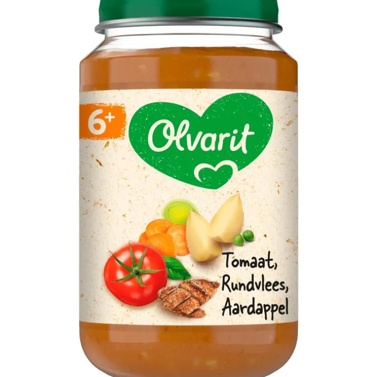 Olvarit Tomaat Rundvlees Aardappel Wortel Babyhapje 6+ maanden 200 GR