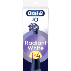 Oral-B iO Radiant White Opzetborstels Zwart 4 Stuks
