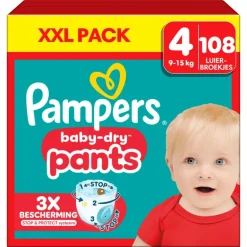 Pampers Baby Dry Pants XXL Pack Luierbroekjes Maat 4 9-15 KG 108 Stuks