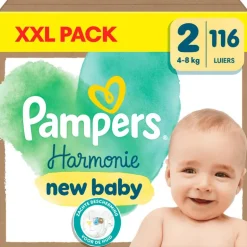Pampers Harmonie XXL Pack Luiers Maat 2 4-8 KG 116 Stuks