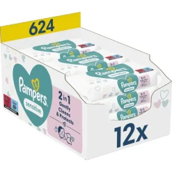 Pampers Sensitive Billendoekjes 12x52 Stuks