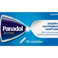 Panadol Junior Zetpillen 500 mg Paracetemol voor Kinderen vanaf 6 jaar
