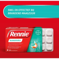 Rennie Suikervrij Kauwtabletten Bij Brandend Maagzuur 36 Stuks