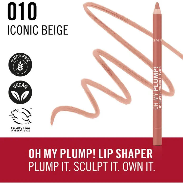 Rimmel London Oh My Plump! Lip Liner - Nude - 010 Iconic Beige
