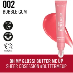 Rimmel Oh My Gloss Butter Me Up Lip Butter - Roze - 002 Bubble Gum