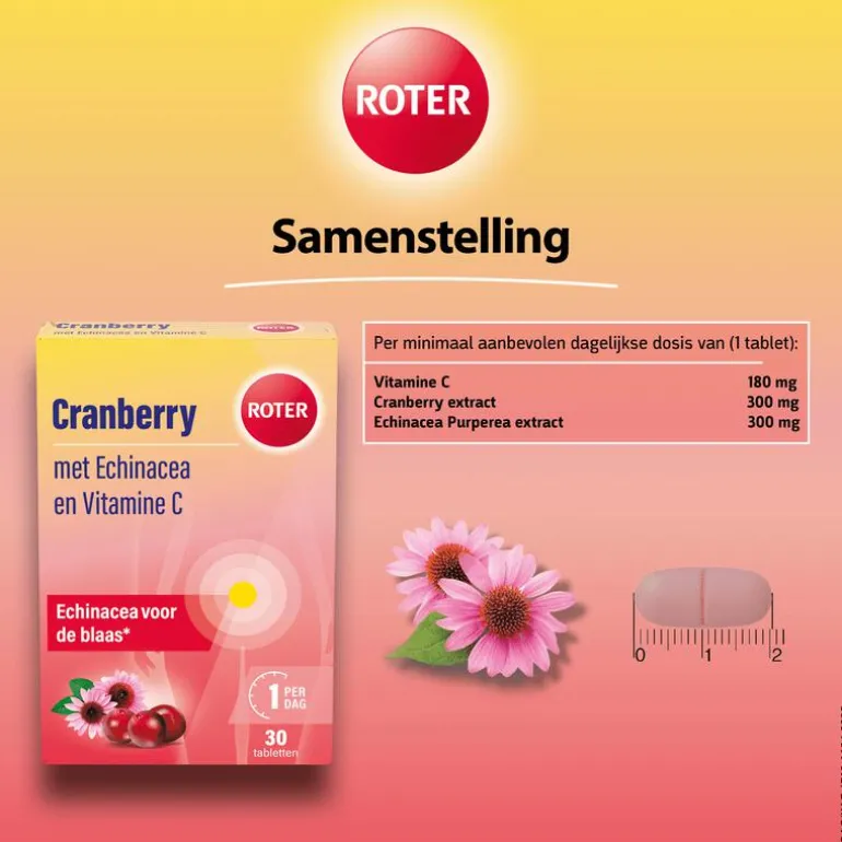 Roter Cranberry Vitamine C Echinacea 30 tabletten