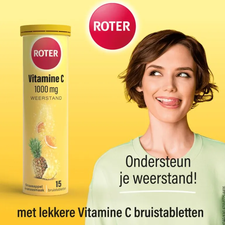 Roter Vitamine C1000 mg Sinaasappel-Ananas bruistabletten 15 stuks