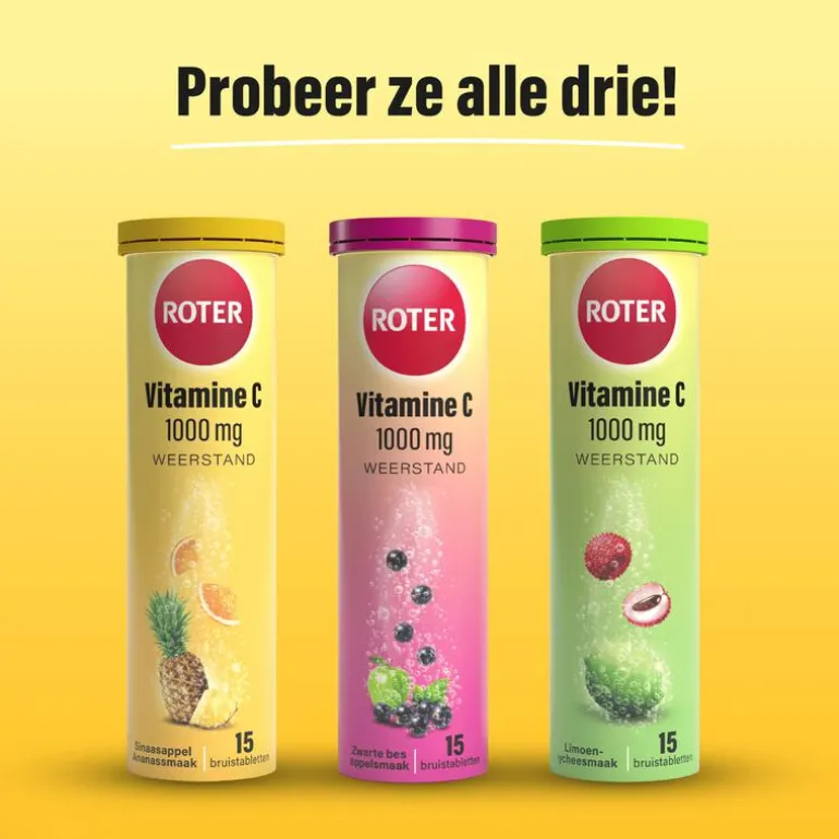 Roter Vitamine C1000 mg Sinaasappel-Ananas bruistabletten 15 stuks