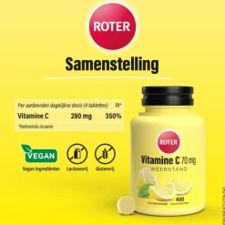 Roter Vitamine C 70 mg citroen 400 kauwtabletten