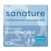 Sanature 100% Katoenen Maandverband Ultra Normaal Met Vleugels 10 stuks