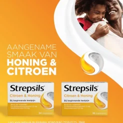 Strepsils Citroen & Honing Zuigtabletten 36 Stuks