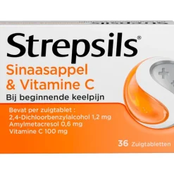 Strepsils Sinaasappel & Vitamine C Zuigtabletten 36 Stuks
