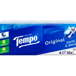 Tempo Regular 4-Laags Zakdoekjes 10 pakjes